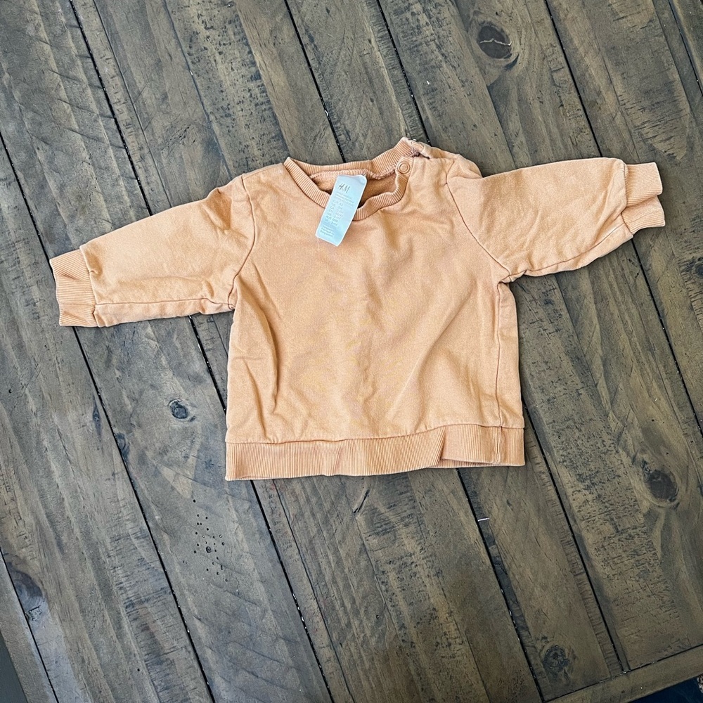 H&M Baby Sweatshirt Set in Rust Orange and Gray - Picture 2 of 5